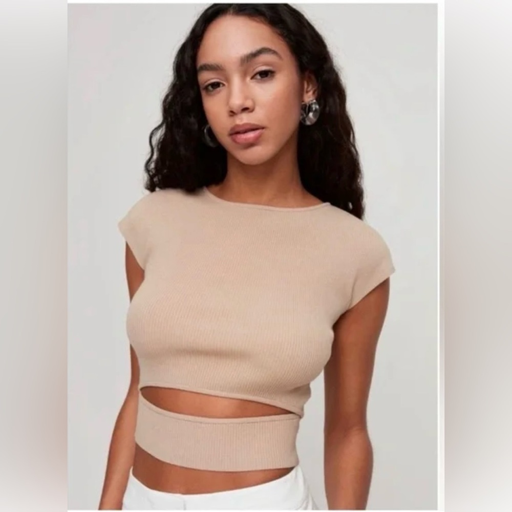 Aritzia knit top with cut out